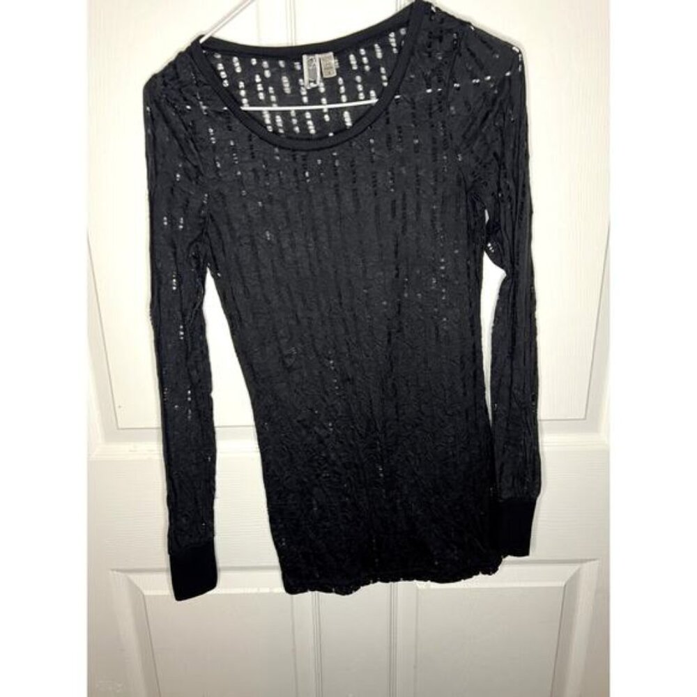 BKE sheer/distressed long sleeve, size S
